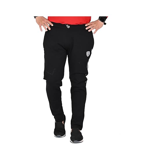 Image of SK Wardrobe Men's Solid Cotton Track Pant | Full Elastic Waistband | Regular Fit Casual Lower for Gym, Home, Lounge Full Length Solid Bottom Wear for Men