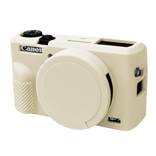 Camera Case with Lens Cover for Canon Powershot G7X Mark III Camera(Beige)