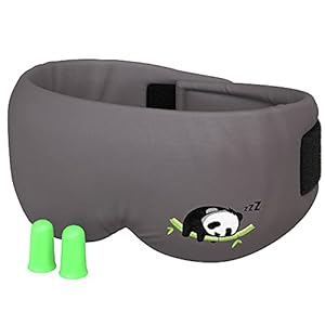 Sleepy Panda Bamboo Sleep Mask – Luxuriously Soft & Light Breathable Bamboo Fabric – 100% Blackout Dry Eye Protection Mask – Best for Side, Back & Front Sleeping Positions – Free Bonus Ear Plugs