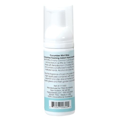 Image of ForPro Alcohol-Free Foaming Instant Hand Sanitizer, 1.7 Fl Oz - Moisturizing, Dye-Free Formula, Cucumber Mint Bliss Scent