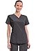 Cherokee Professionals by Workwear Women's V-Neck Solid Scrub Top Large Pewter