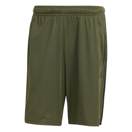adidas Herren Train Essentials Piqué 3-Stripes Shorts, Night Cargo/Schwarz, Klein – Ansicht 6