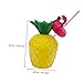 ABOOFAN Plastic Pineapple Cups Straws Drink Mugs Hawaiian Luau Party Decorations Random