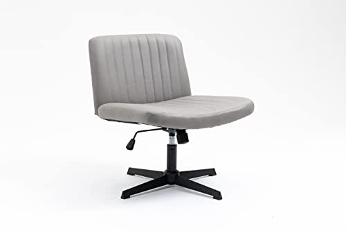 Goujxcy Home Office Chair, Modern Mid-Back Tufted Pu Computer Desk Chair Swivel Adjustable Accent Home Office Task Chair Executive Chair With Soft Seat (Grey2) #TOP5
