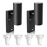 Photo Gallery alusso lighting set di 2 acciaio inox led lampade da parete con sensore di movimento 8w 750lm up down applique da esterno, con 4x lampadine gu10 variabile 3000k 4000k 6000k ip65 impermeabile, nero Photo Gallery alusso lighting set di 2 acciaio inox led lampade da parete con sensore di movimento 8w 750lm up down applique da esterno, con 4x lampadine gu10 variabile 3000k 4000k 6000k ip65 impermeabile, nero