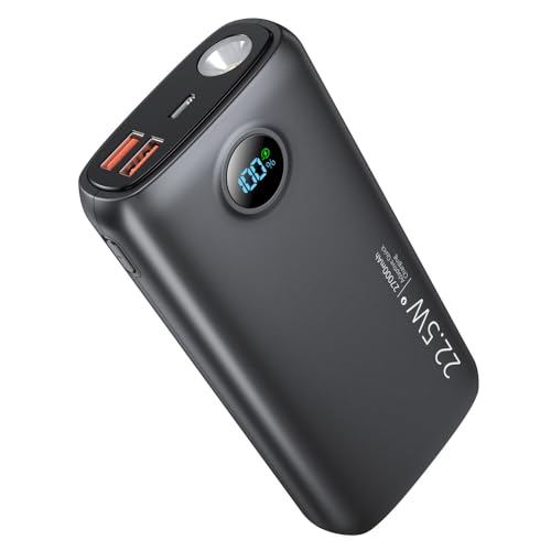 debopo Batterie Externe, 27000mAh 30W PD3.0 QC4.0 4.5A Charge Rapide, USB C Entrée et Sortie Chargeur Externe avec 3W Brillante Lampe de Poche, LED Affichage pour Smartphone, Tablettes et Autres