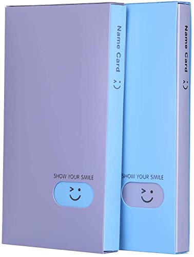 Business Card Book Holder, 2 PCS Business Name ID Credit Card Holder Rack Book Case Organizer Lomo Card Photocard Photo Album (120 Pockets) (muliticolored)