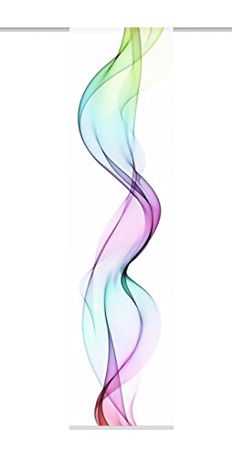 Home Fashion 87065 Edmonton - Panel japonés con impresión Digital (con Barra de contrapeso, rieles y sujeciones, 245 x 60 cm), poliéster, Multicolor, 245 x 60 cm