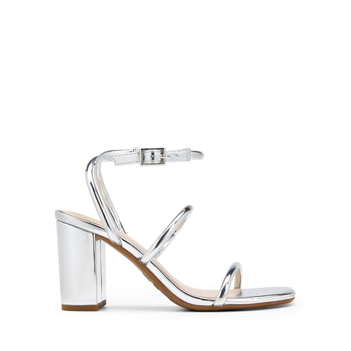 Image of DREAM PAIRS Women Heels Chunky Square Open Toe Strappy Ankle Strap Block High Heeled Sandals for Dressy Wedding Comfortable Shoes