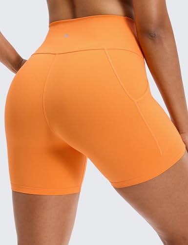 Image of CRZ YOGA Butterluxe Biker Shorts Pockets 5 inch | Extremely Soft, Gentle Compression, Workout, High Waisted, for Women