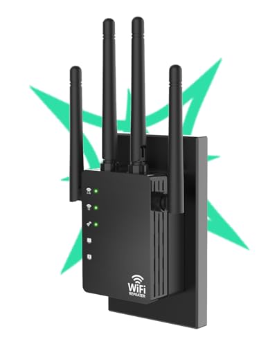 105-Device Compatible WiFi Extender Signal Booster, WiFi Extender, 12880 Sq.Ft Long Range, Dual Band...