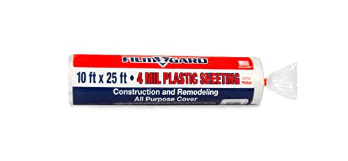Film-Gard 626170 Consumer Plastic Sheeting 10â€™ Width x 25â€™ Length x 4 mil thick, Clear