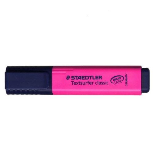 Surligneur STAEDTLER rose 6 pièces à pointe biseautée douce pour réviser sans bavure