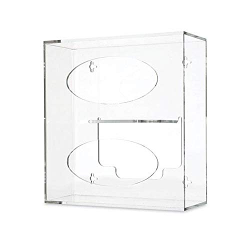 Double Side-Loading Glove Box Dispenser Holder, Clear Acrylic