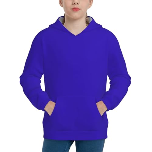 Darkblue Kid Hoodies Boys Sweatshirts Girls Pullover with Pocket