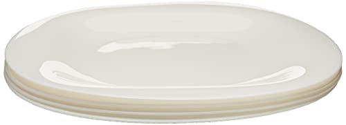 Listado de Platos blancos Top 5. 47 Luminarc - Juego de 4 Platos Carine Trinche Plato Blanco de Opal Modernos Servicio Mesa Elegante