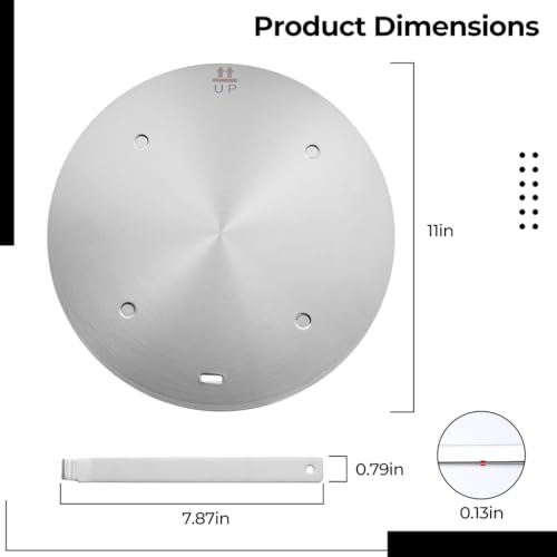 Fogão elétrico de vidro a gás por indução, conversor adaptador de placa difusora de calor com alça removível para distribuição rápida de calor, difusor de indução de liga de alumínio para fogão de