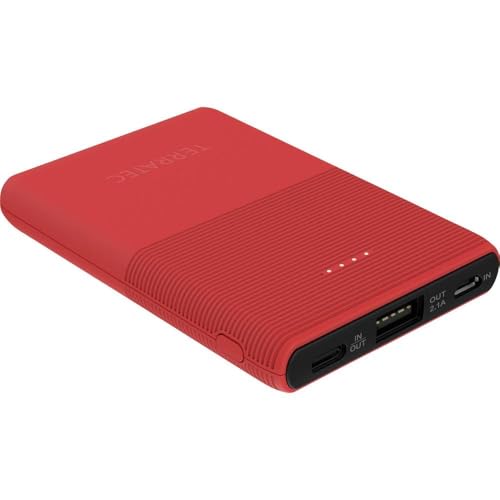 Cargador portátil Terratec P50 Pocket con batería de polímero de litio roja