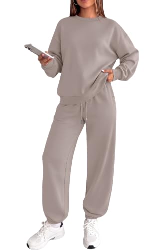 WIHOLL Sweatsuits Women 2 Piece Outfit Matching Lounge Sets Crewneck Sweatshirt Jogger Pants Fall Fashion Clothing 2026