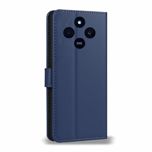 Image of AIBEX Shock Proof Flip Compatible for Redmi 14C 5G /Poco M7 5G /Redmi A4 5G /Poco C75 5G Flip Cover Leather Finish|Inside TPU with Card Pockets|Wallet Stand|Complete Protection Flip Case - Blue