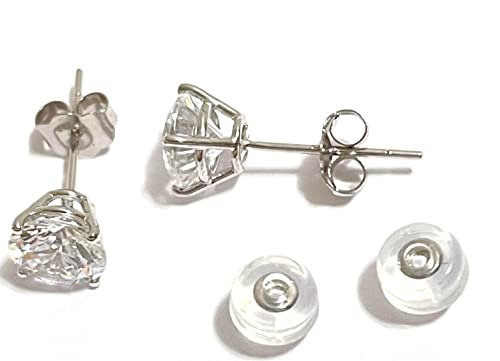 Image of HANDMADE 2 ctw Diamond stud earrings 18kt White gold Stud Earrings Fine Diamond Solitaire Jewelry Diamond Studded Earrings gold 18k SOLID White Gold Mother's day gift Luxury Diamond Studs 2ct
