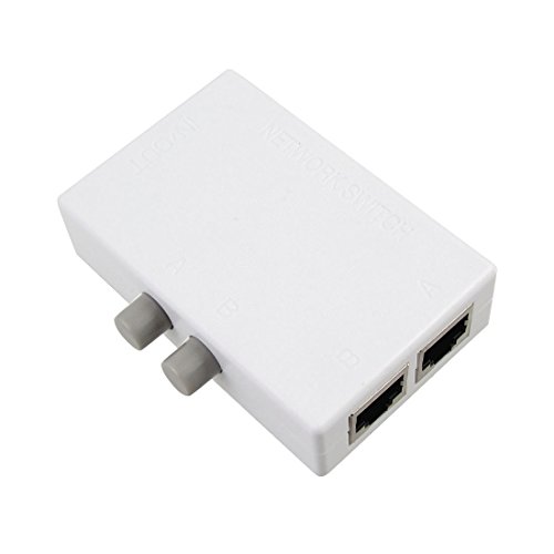 Sourcingmap® Druckknopf RJ45 2 Ports Schalter Kunststoff Nabe Weiss Fuer Computer Weiss Grau de