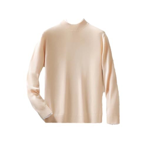 Dcvmvmn Men's Spring Autumn Knitted Wool Sweater Men's Half High Collar Knitted Casual Solid Color Long Sleeve Sweater