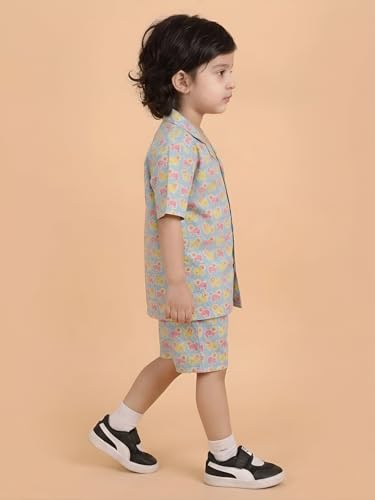 Image of POLKA TOTS 100% Cotton Half Sleeve Shirt and Shorts Combo for Boys | Co-Ord Set for Kids | Summer Wear Dress for Toddlers | Breathable & Skin-Friendly Boys Clothes | Trendy Summer Outfit & Beach Wear