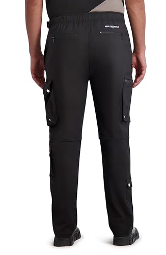 KARL LAGERFELD Men's Stretch Logo Belted Cargo Pant4