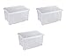 Produktbild Artecsis 3 x Aufbewahrungsboxen aus Plastik 27L 44,5 x 35 x 24 cm, Drehstapelbox, Eurobox, stapelbar (3, ohne Deckel)