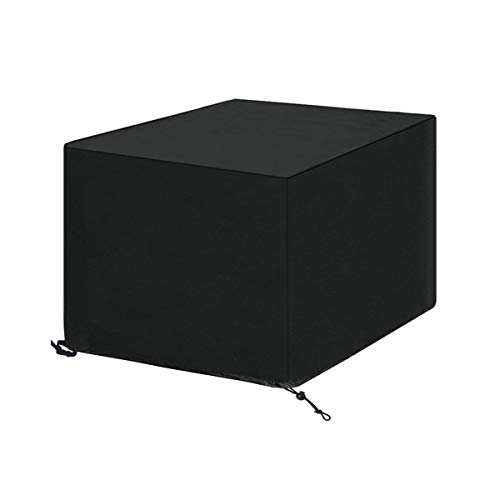 SanGlory Copertura Tavolo Giardino Esterno, Copertura per Mobili da Giardino - Telo Copri Protettivo Quadrato per Tavolo e Sedie da Esterni, Oxford Impermeabile Copertura Anti-UV (135 x 135 x 75cm)