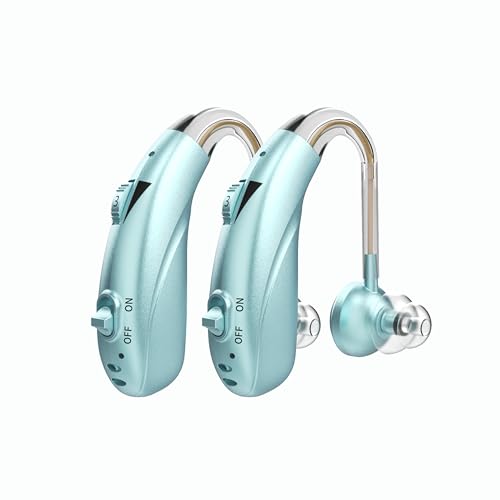Image of FASTWELL F28-2 Unit for Both Ear Digital Advanced Rechargeable Hearing Aid for Adults with Hearing Loss | |Digital Noise Reduction | (Azure-Pair) | 1-Year Warranty