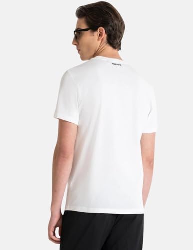 Antony Morato Camiseta Hombre Slim Fit de algodón Estampado (M, Blanco)