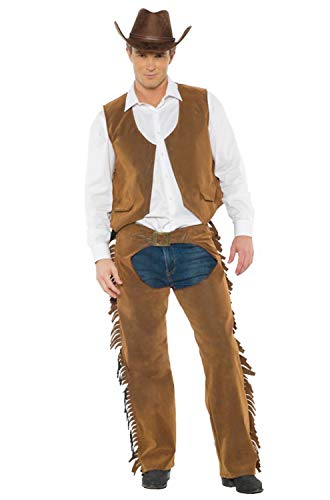 Wild West Men's Costume Western Rider Cowboy Inspired Costume Features Faux Leather Vest and...