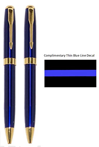 Blue Steel and Gold Detective Pens | Executive Pens | Investigators Pens |