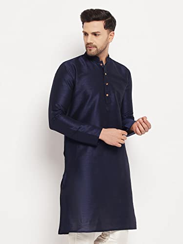 Image of VASTRAMAY Men Light Blue Cotton Kurta Pyjama and Dupatta Set (VASMKWH000nPCWHnD5AQ 36) | Independence Day