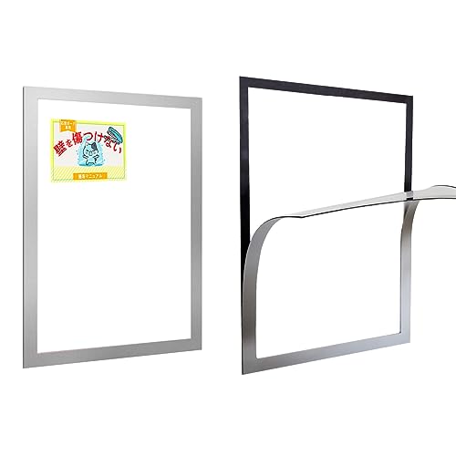 壁を傷つけない A3 2枚組 壁掛け 書類掲示 フォトフレーム 2枚組 書類 収納 ケース PVC製 マグネット ホワイトボード 石膏ボード クリアタイプ