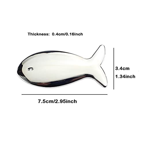 Image of YSY 2Pcs 3D Fish Zinc Alloy Emblem Totem Logo Badge Car Sticker Auto Decoration Car Body Decal Automobile Accessories(A) (3D Fish, Silver)