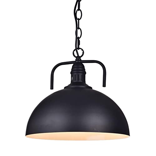 Plafonnier rétro industriel E27 lustre suspension cage métal noir pour éclairage intérieur