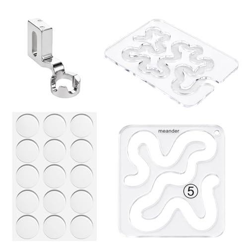 Set de 4 plantillas para quilting con pie prensatela de pata baja miniatura 1