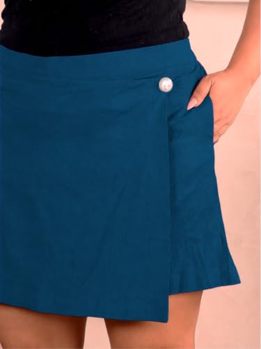 Image of Indietoga Womens's Plus Size Stretchable All Time Trendy Knee Length Versatile Cotton Skorts /Shorts (2XL to 7XL)