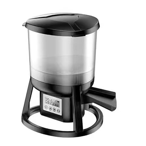 Mangiatoia automatica per pesci da 6 litri con display LCD, design impermeabile, spray a 3 velocità, 6 modalità di temporizzazione per stagni e acquari, adatta per pellet da 3-10 mm