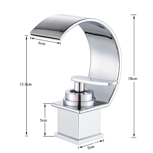 Robinet de lavabo mitigeur eau froide chaude cascade chrome