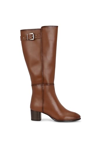 Image of Delize Tan Women Knee ankle boots 64473