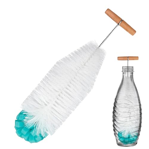 Cepillo para botellas: herramienta de limpieza de biberones, mango largo para tazas | Cepillo multifunción con cabeza de esponja, cerdas para aberturas estrechas, quitamanchas para tazas, frascos o