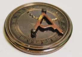 Brújula Vintage de Latón con Reloj de Sol y Compás Portátil miniatura 4