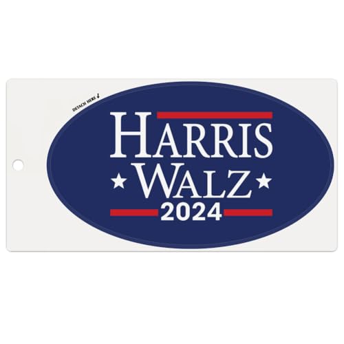 Harris Walz 2024 Automotive Car Refrigerator Locker Vinyl Euro Oval Magnet