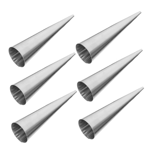 COLLBATH 6pcs Stainless Steel Croissant Molds Cone Shape Baking Tools for Pastries Reusable and Dishwasher Safe for Home for Croissants and Other Pastries