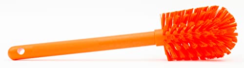 Image of SPARTA 12 Inch Bottle Brush with Polyester Bristles and Plastic Handle, Color Coded, Large Round Head Cleaner for Bottles Jars and Food Service Equipment, Orange