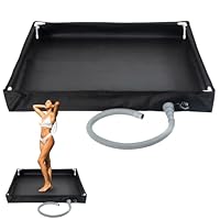 DINSONG Tragbare Duschwanne, 2 In 1 Faltbare Camping Dusche Basis Mit Abflussrohr, Outdoor-Faltduschabtrennung, wasserdichte Zeltmarkise unten für Haustierbad, Camping, Reisen